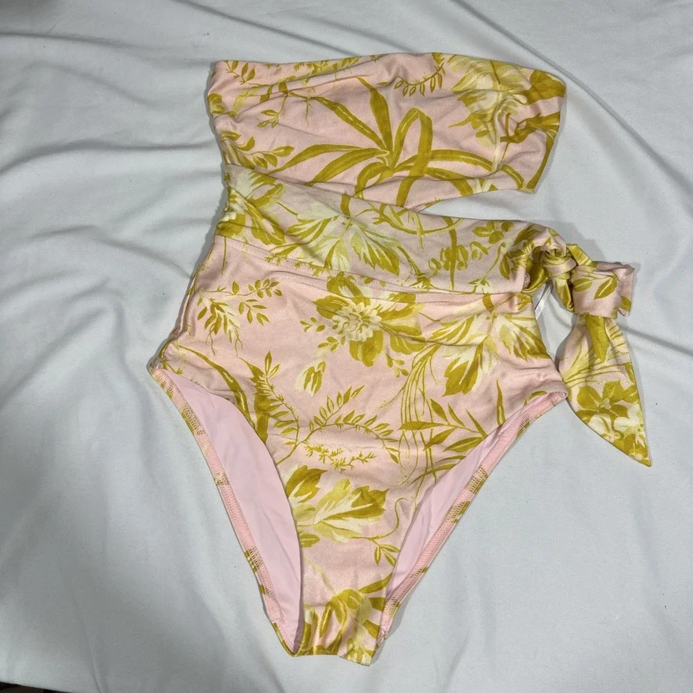 NWT ZIMMERMANN [ 2-4 US ] Golden Floral Print Scarf Tie One-Piece Swimsuit U1934 - Picture 5 of 12